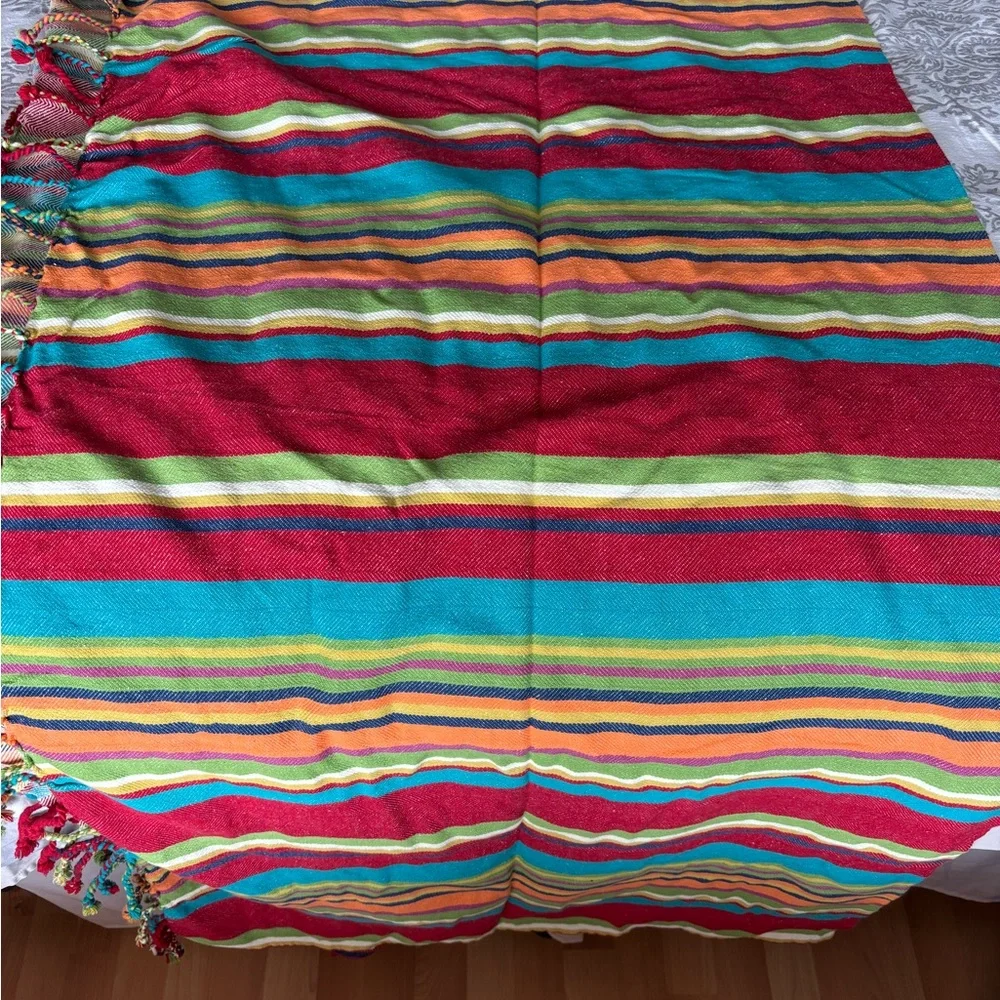Colorful Striped Woven beach blanket
